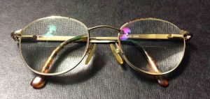Front view of a pair of anti glare glasses.