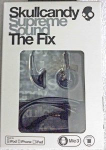 A picture of the fully packaged Skullcandy The Fix In-Ear Earphones.