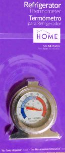 Picture of the Home Refrigerator Freezer Thermometer, Model 5304487199 Home Refrigerator Freezer Thermometer by Smart Choice, Model Home Refrigerator Freezer Thermometer, Model 5304487199, in its original packaging.