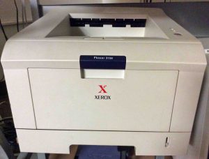 Picture of the installed Xerox Phaser 3150 Personal Laser Printer.