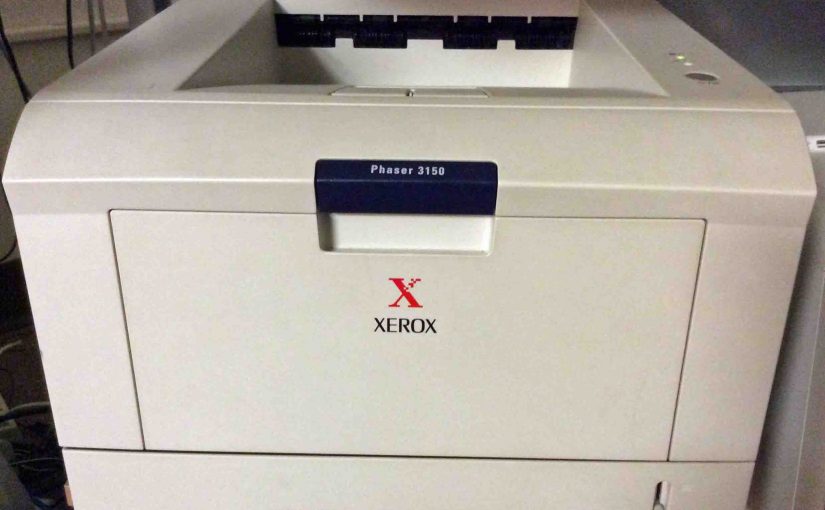 Picture of the installed Xerox Phaser 3150 Personal Laser Printer.