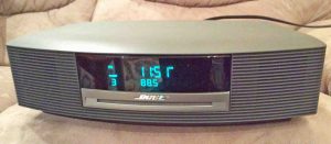 Picture of the front view of the first generation version of the Bose radio CD player.