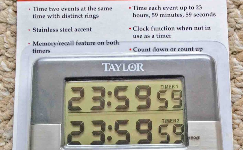 Picture of the packaged Taylor Dual Event Count Up and Count Down Timer