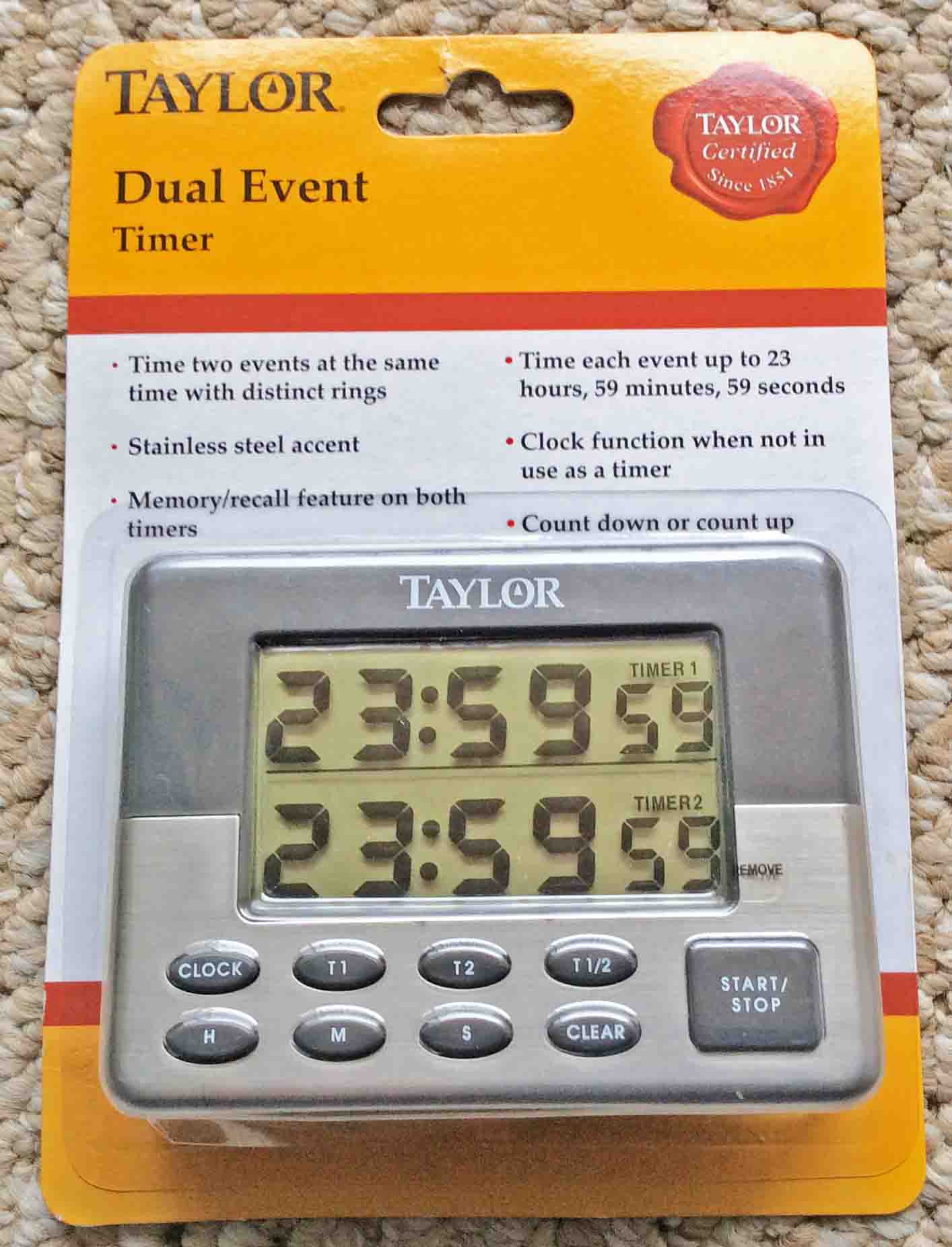Taylor Dual Event Digital Timer & Clock