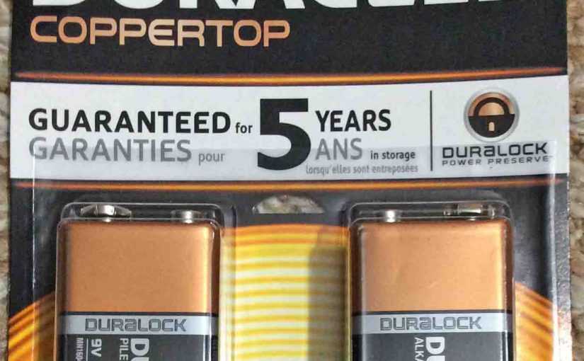 Picture of a Duracell CopperTop 9 Volt Two Pack, Front View.
