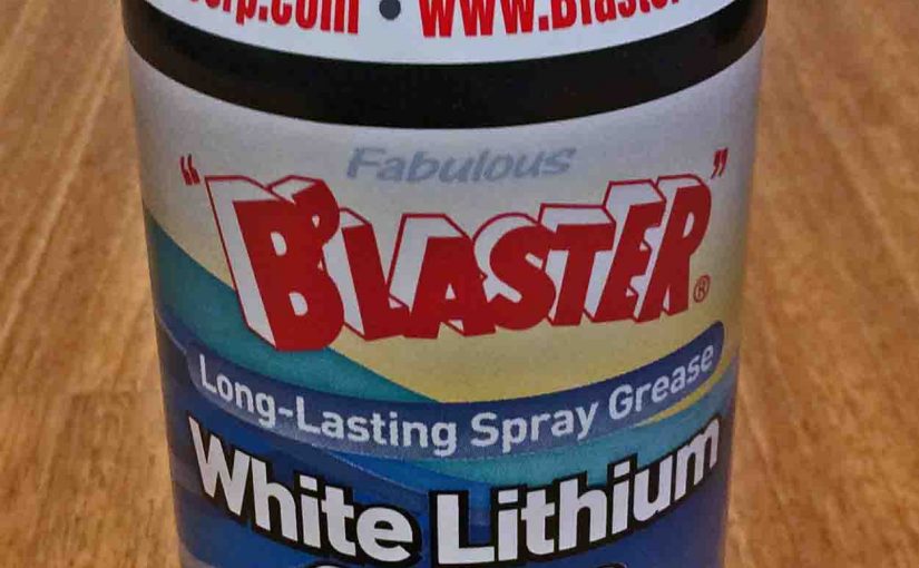 Front view of an 11-ounce can of Blaster Aerosol White Lithium Grease.