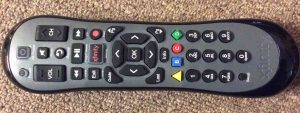 Picture of the front of the Comcast Xfinity XR2 Version U2 Remote Control.