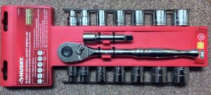 Picture of the universal Husky socket set, front view.