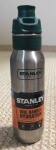 Picture of the 24-ounce size of the Stanley Stainless Steel One Handed Hydration Bottle.