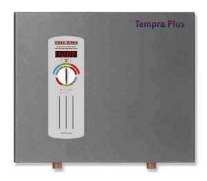 Stock picture of the Stiebel Eltron Tempra 24 Plus electric whole house water heater, front view.