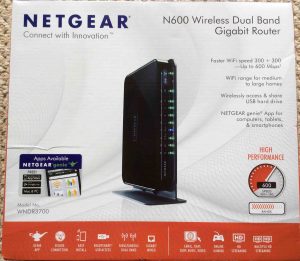 Picture of the Front of the original carton for the Netgear N600 WNDR3700v4 Wifi Router.