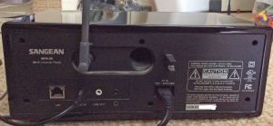 Picture of the rear view of the Sangean WFR-20 Wi-Fi Internet Radio.