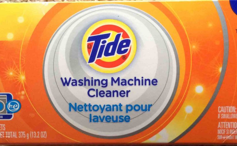 Picture of the top of a box of Tide Washing Machine Cleaner, 5 Pouch Package.