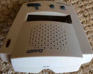 Picture of the ClassCo InTouch 5000 Talking Caller Id Box, showing the back panel power port.