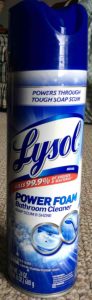 Picture of Lysol Power Foam Bathroom Cleaner, 24 ounce can, front view.