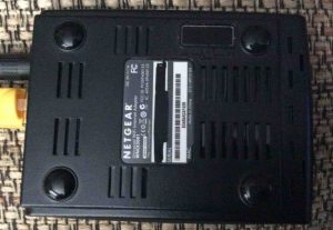 Picture of the Netgear WNCE2001 Universal Internet Adapter, bottom view.