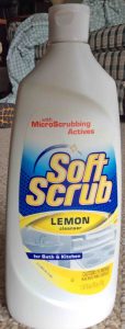 Picture of Soft Scrub Lemon Cleanser for Bath and Kitchen, 26 ounce bottle, front view.