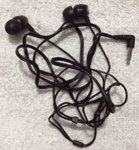 Picture of the Sony MDR-EX10LP In Ear Rock'n Buds Earbuds, unpacked view.