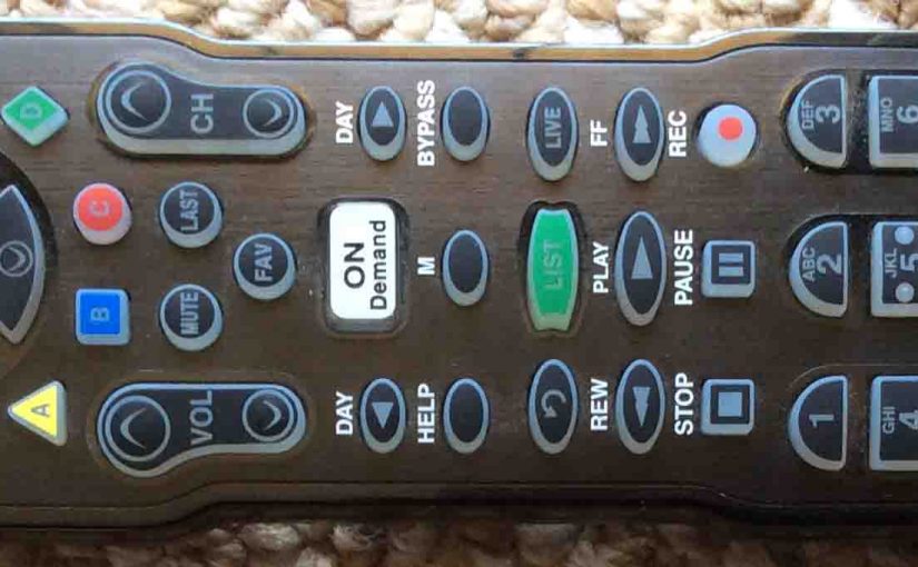 Picture of the Universal Remote PHAZR-5, UR5U-9000L-AB 5-device remote control, front view.