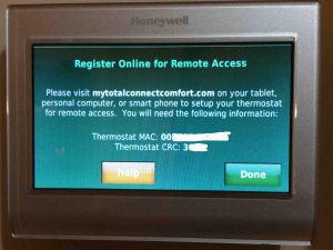 Picture of the -Register Online for Remote Access- screen. 
