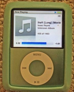 Picture of the portable player, playing file normally, after reset. iPod Nano 3 reset.