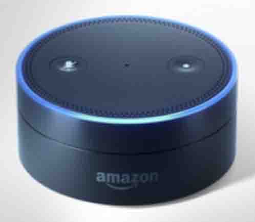 Picture of the Amazon Echo Dot 1st Generation, Front Top View.