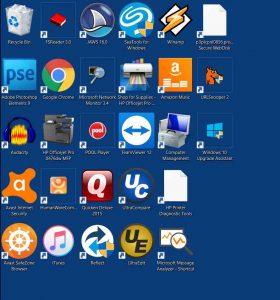 Picture of a typical Windows 10 desktop. 