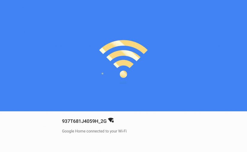 Picture of the Google Home app on iOS, displaying the Google Home Settings screen, showing that a Wi-Fi connection was made successfully.
