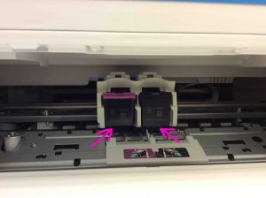 Picture of the HP printer ink cartridges, correctly installed. HP 3630 Change Ink,