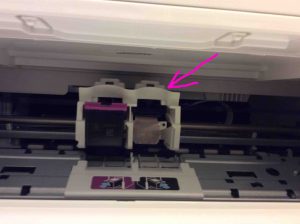 Picture of the printer, showing black Ink cartridge removed.