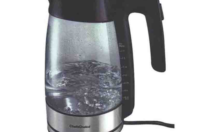 Stock picture of the Chef Choice kettle 6790001, cordless, glass, stock photo.