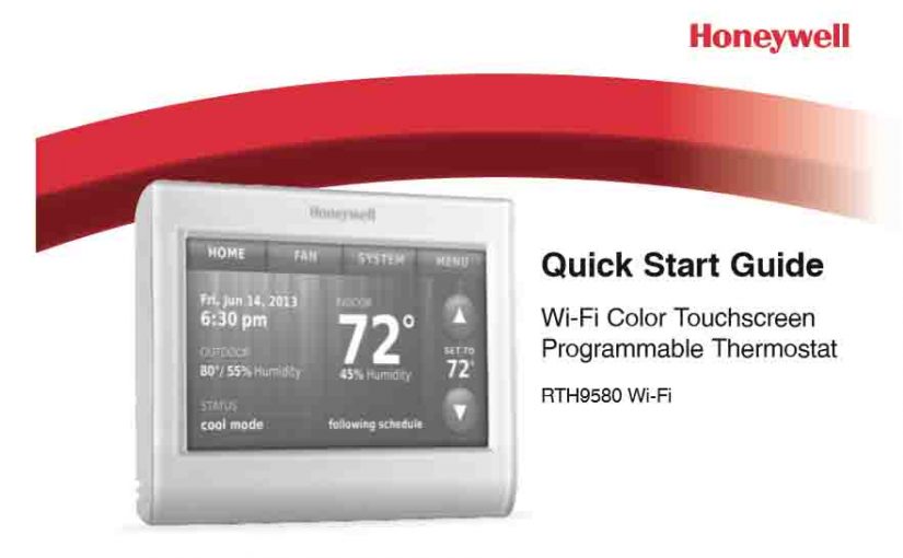 Honeywell RTH9580WF Thermostat Manual