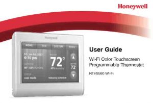 Picture of the Honeywell RTH9580WF thermostat User Guide cover page.