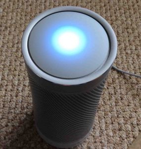 Picture of the Microsoft Invoke Cortana speaker light pattern, as displayed when the speaker is talking.