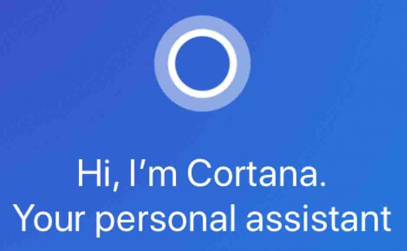 Picture of the Cortana app on iOS, displaying its greeting message.