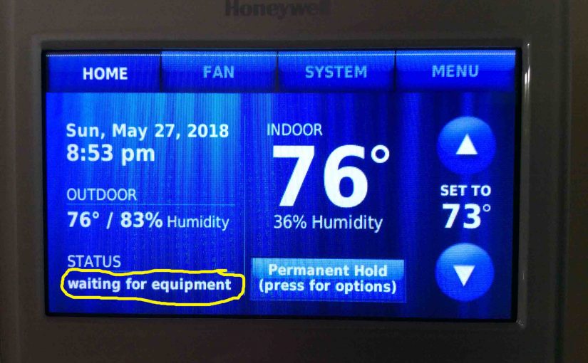 Honeywell Thermostat Waiting for Equipment Message