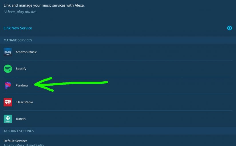 Find Pandora on Alexa App Instructions