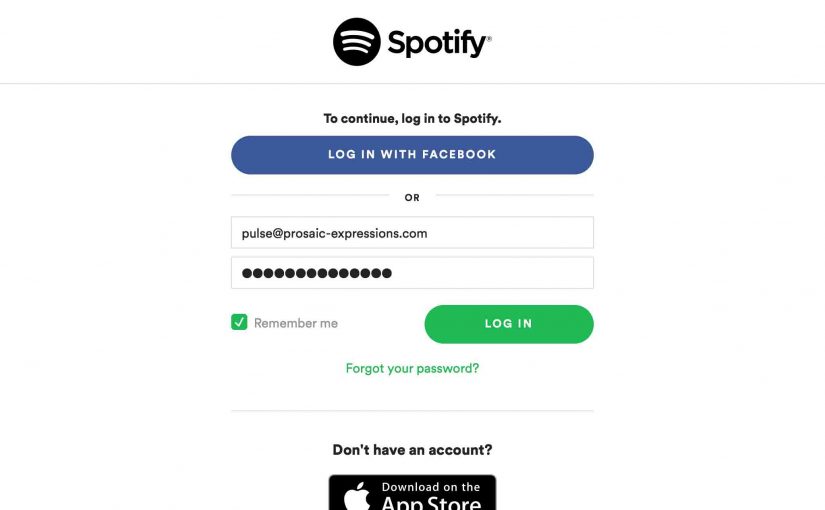 Screenshot of the Alexa app on iOS, showing the Spotify login prompt form, completely filled out.