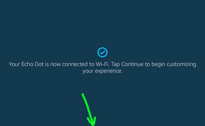 Screenshot of the Alexa app on iOS, displaying its -WiFi Connect Success- page, with the -Continue- button highlighted.