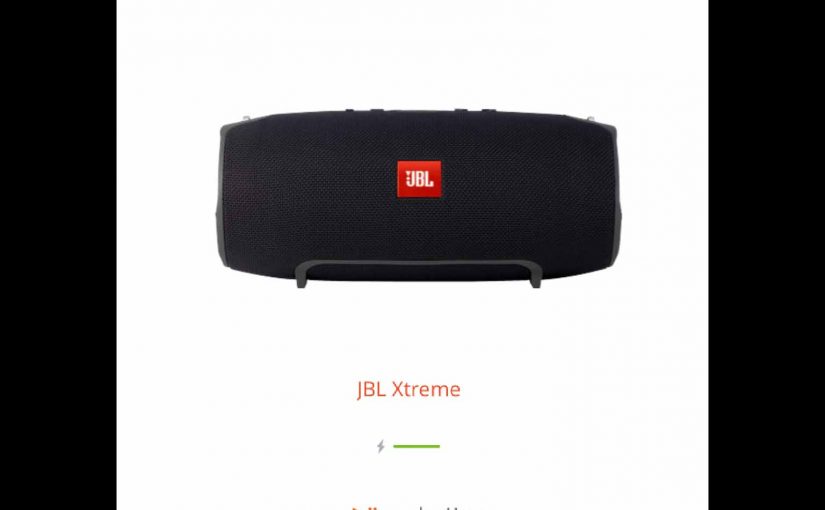 Picture of the JBL Connect Plus app on iOS, showing the JBL Xtreme Bluetooth speaker Home screen.