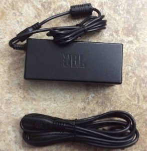 Picture of the Charger adapter and cord Included with the JBL Xtreme 1 Bluetooth speaker.