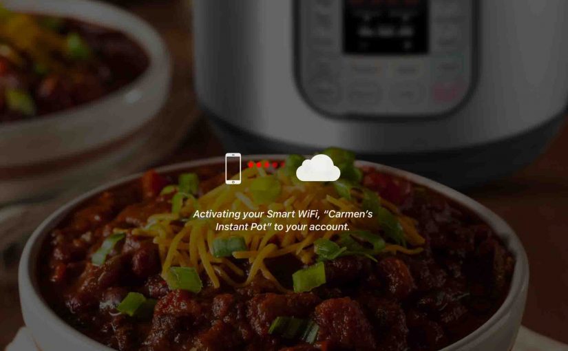 Screenshot of the Instant Pot app on iOS, displaying its -Activating Your Smart WiFi- page.