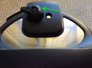 Picture of the WiFi Instant Pot, top view, showing the Steam Release valve highlighted.
