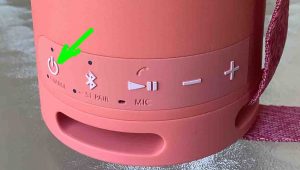 Picture of the Sony SRS XB13 Bluetooth speaker Power button.