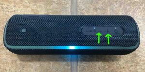 Picture of the Volume buttons on the Sony SRS XB21 speaker. 