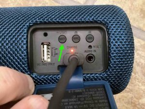 The -LIGHT BATT- button on the speaker. How to Turn Off Lights on Sony XB31.