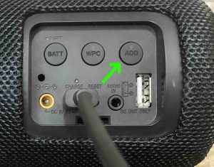Picture of the ADD button. Sony SRS XB41 Buttons Explained.