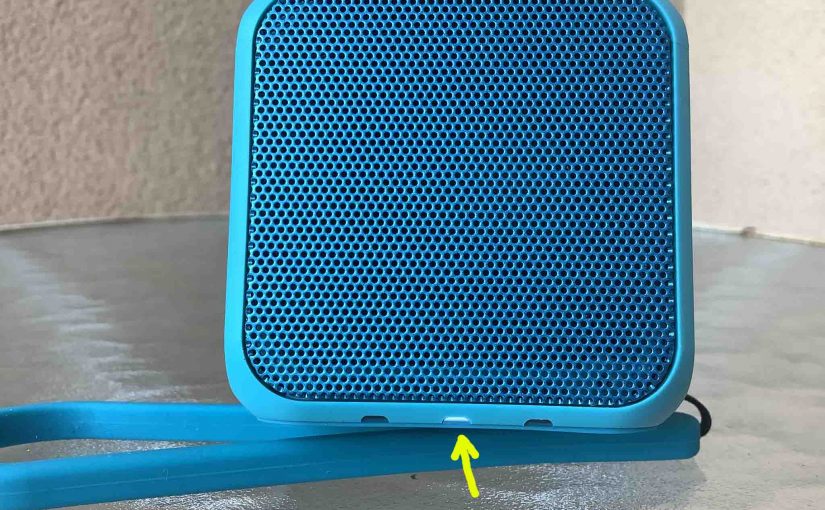 The glowing -Status- light on the Sony SRS X11 Bluetooth speaker.