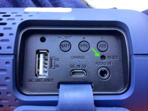 Picture of the Reset button. Sony SRS XB32 Buttons Explained.