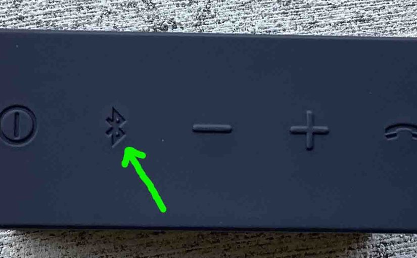Picture of the Bluetooth button on the JBL Go speaker.